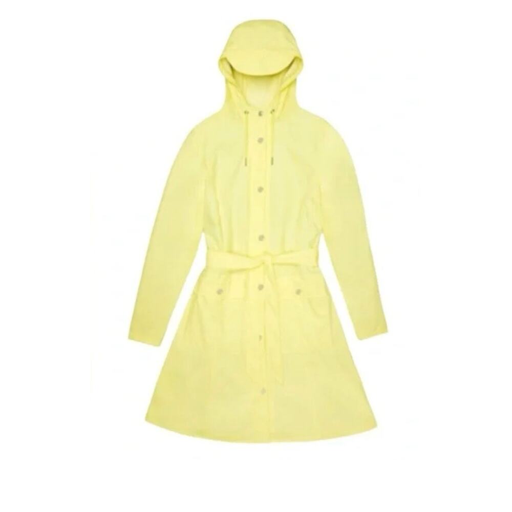 RAINS Jacket Curve Waterproof Rain Jacket in Straw Color (Yellow) Size Large - Picture 2 of 6